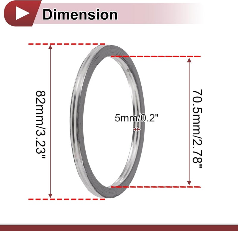 REPAIROCK ID 70.5mm Exhaust Manifold Gasket Prevent Leak Noise Exhaust Donut Gasket Muffler Ring Exhaust Flange Gasket for Car SUV Graphite Stainless Steel - Image 4